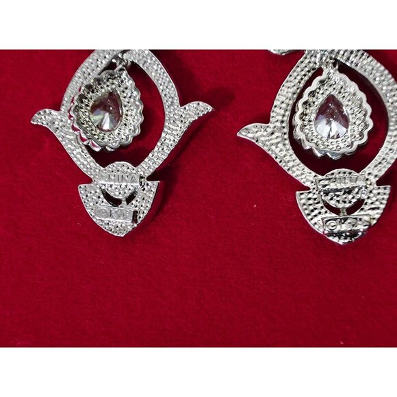 NWT K.J.L By Kenneth Jay Lane Crystal Drop Earrings With Box & Pouch - Picture 6 of 7
